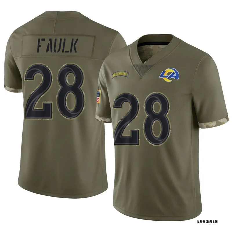 Men's Nike Marshall Faulk Royal Los Angeles Rams Game Retired Player Jersey