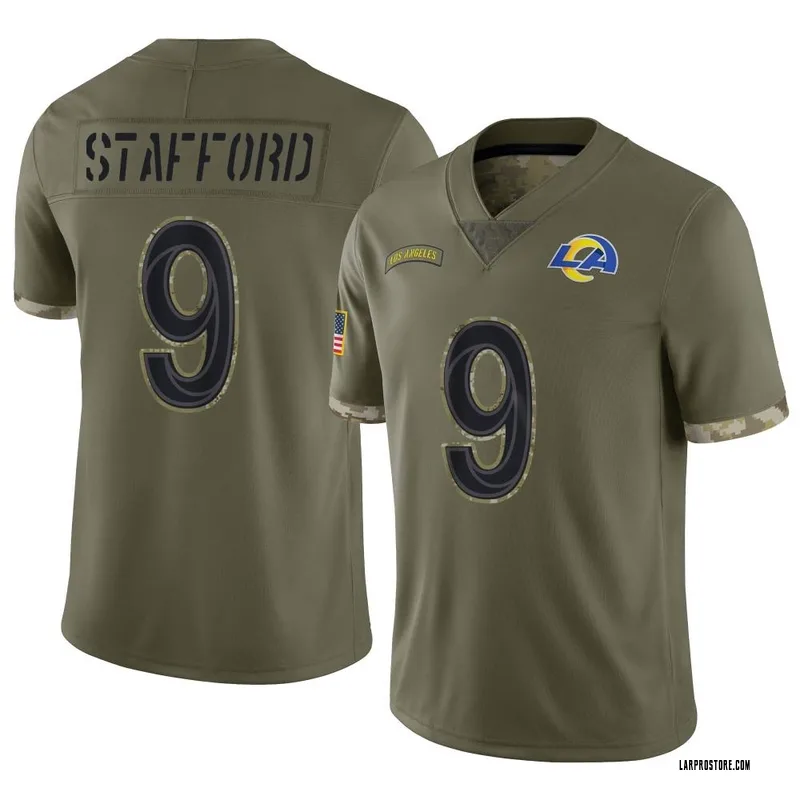 Men's Nike Matthew Stafford Olive Los Angeles Rams 2022 Salute to Service Limited Jersey